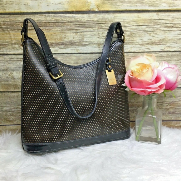 Dooney & Bourke Cabrio Black Tan Perforated Purse